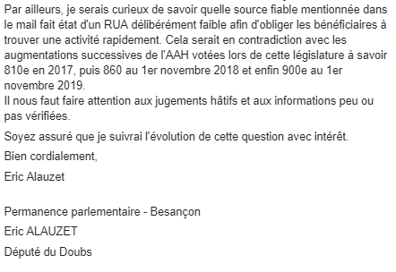 Reponse depute alauzet 2